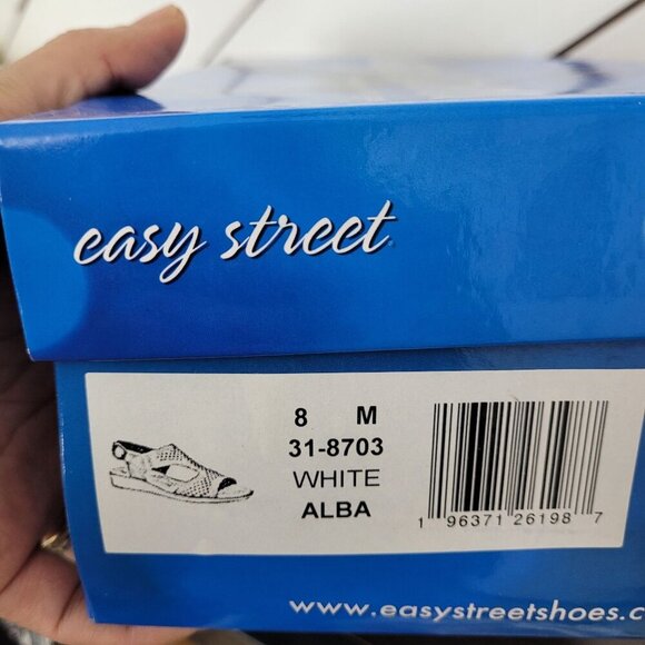 NEW Easy Street Alba Womens White Slingback Cut out Sandals 8M - Picture 9 of 10